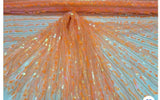 Sequin Lace Neon Iridescent Orange