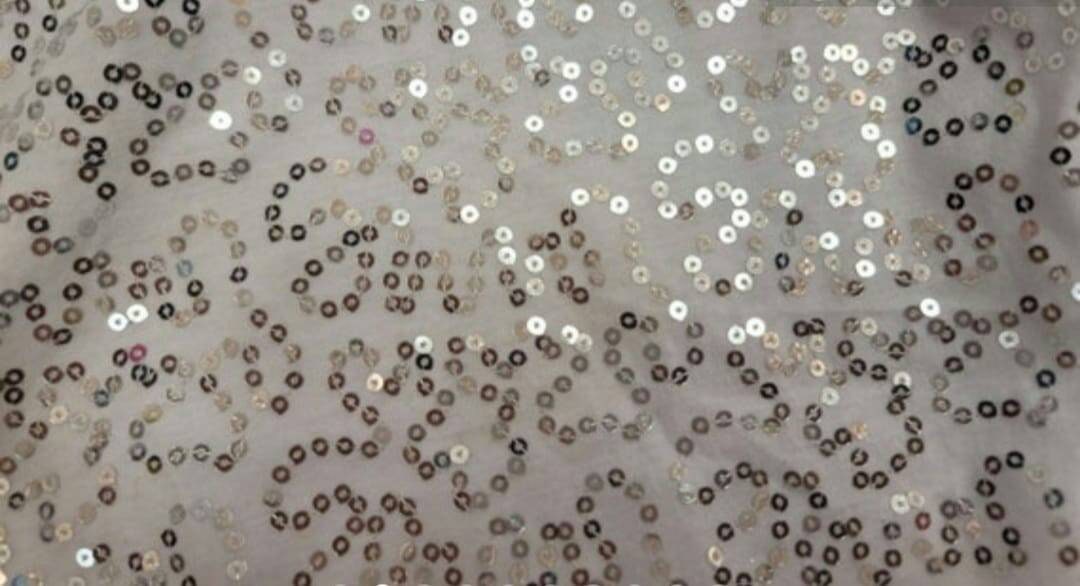 Sequin Embroidery Jersey Knit Fabric White