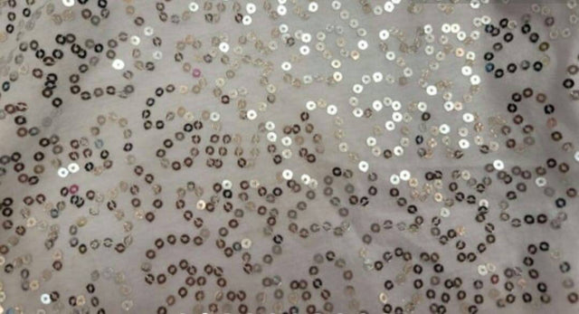 Sequin Embroidery Jersey Knit Fabric White