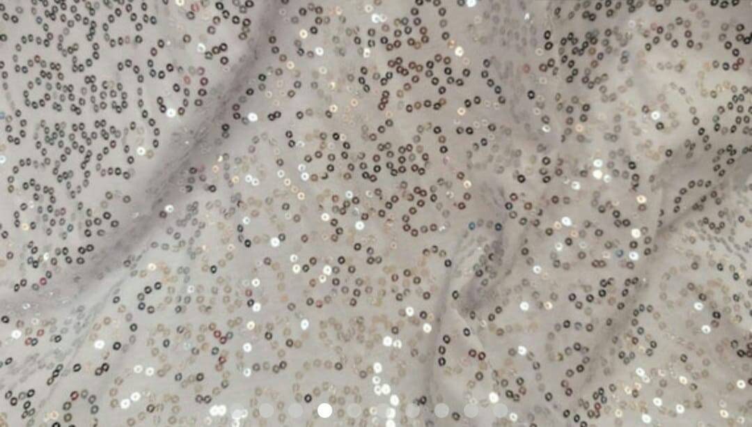 Sequin Embroidery Jersey Knit Fabric White