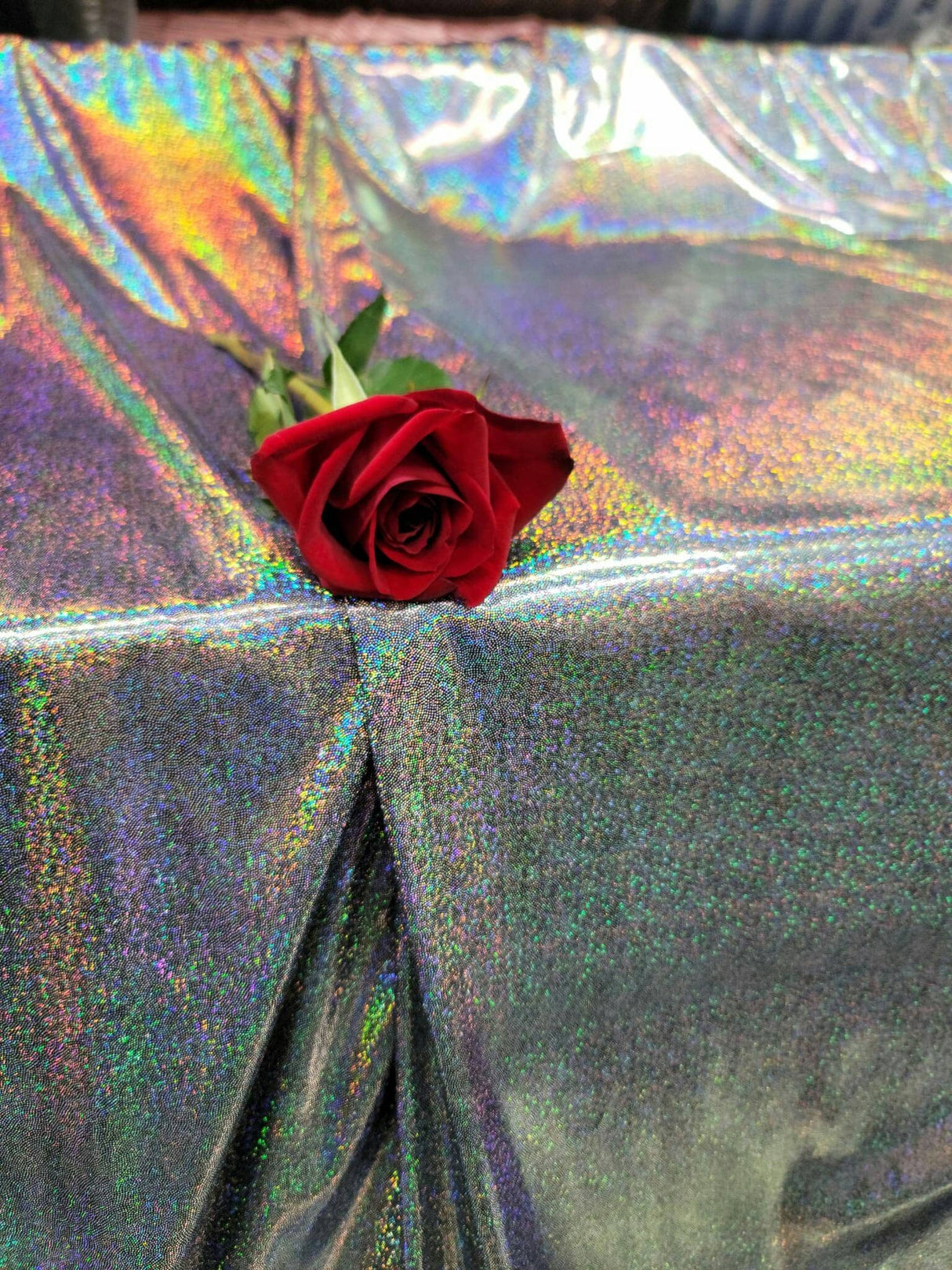 Glitter Sparkly Iridescent Fabric Black