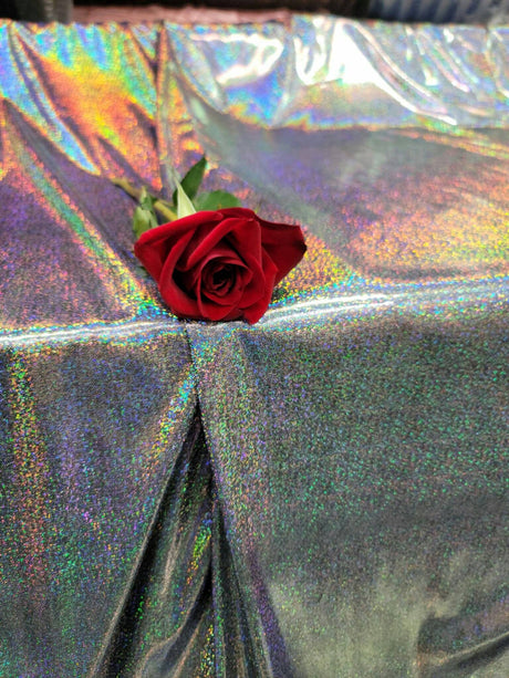 Glitter Sparkly Iridescent Fabric Black