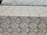 Embroidered Guipure Lace Clear Sequin White
