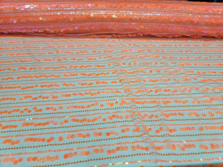 Sequin Lace Neon Iridescent Orange