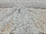 Clear Sequin Guipure Lace White
