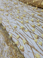 3D Sequin Lace Gold Floral Embroidered