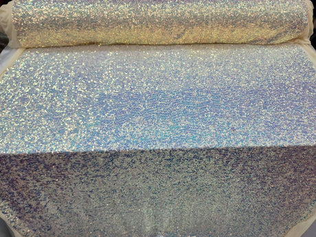 Sequin Iridescent Stretch Mesh Light Yellow