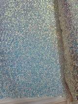 Sequin Iridescent Stretch Mesh Light Yellow
