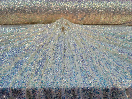 Sequin Iridescent Stretch Mesh Light Yellow
