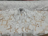 Embroidered Sequin Guipure Lace White