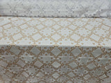 Embroidered Sequin Guipure Lace White