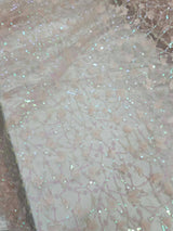 3D Butterfly Lace Mesh Fabric Light Pink