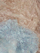 3D Butterfly Lace Mesh Fabric Light Pink