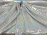 Iridescent Silver Glitter Polyester Fabric