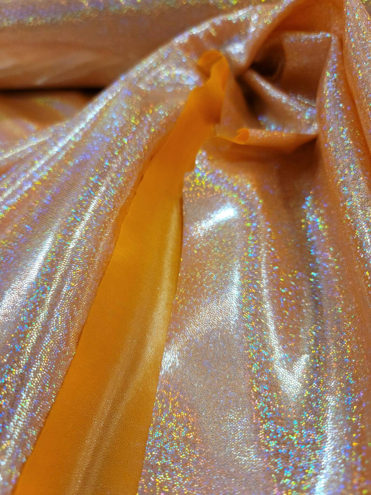 Orange Sparkly Lame Foil Fabric