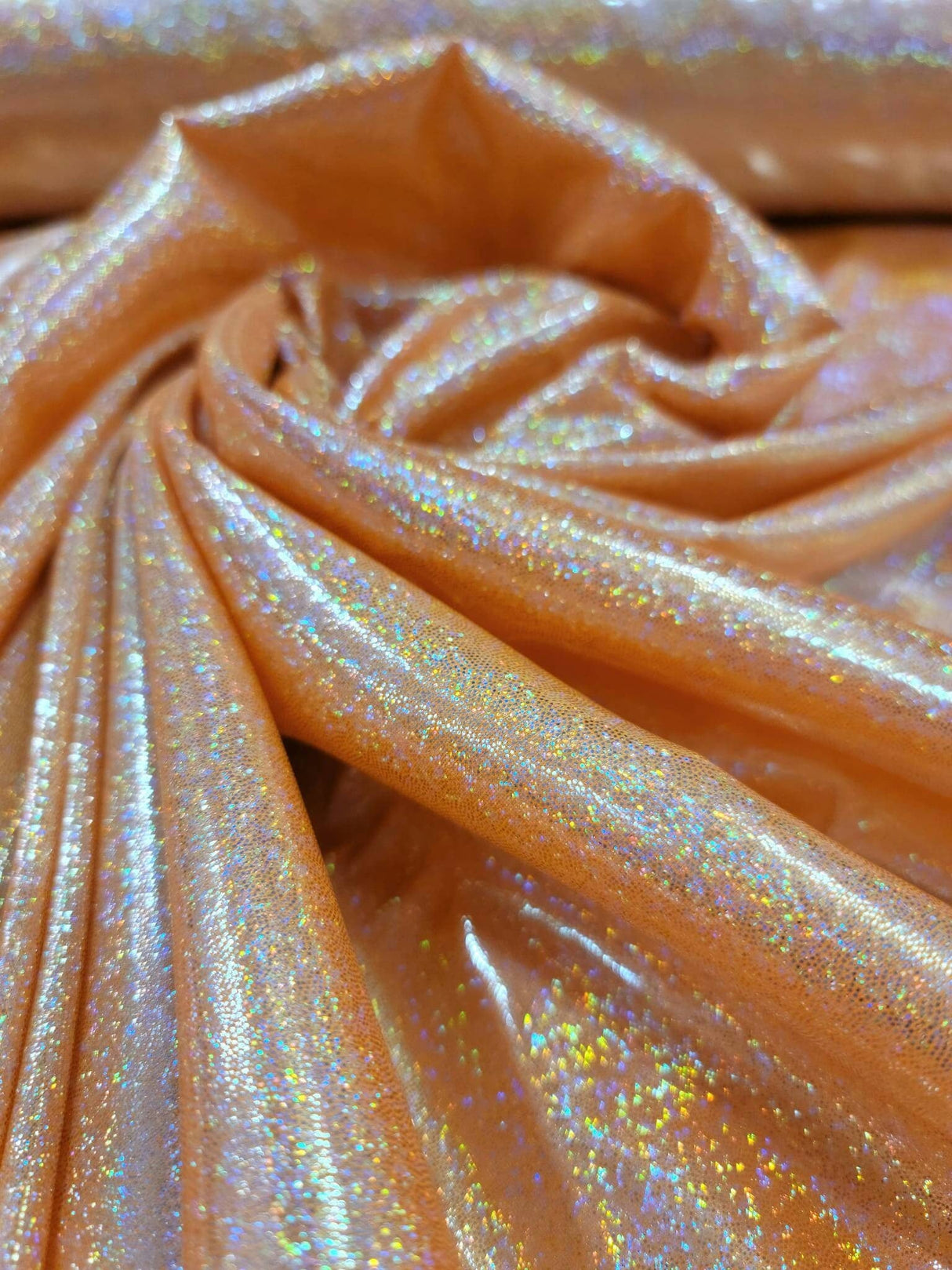 Orange Sparkly Lame Foil Fabric
