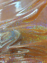 Orange Sparkly Lame Foil Fabric