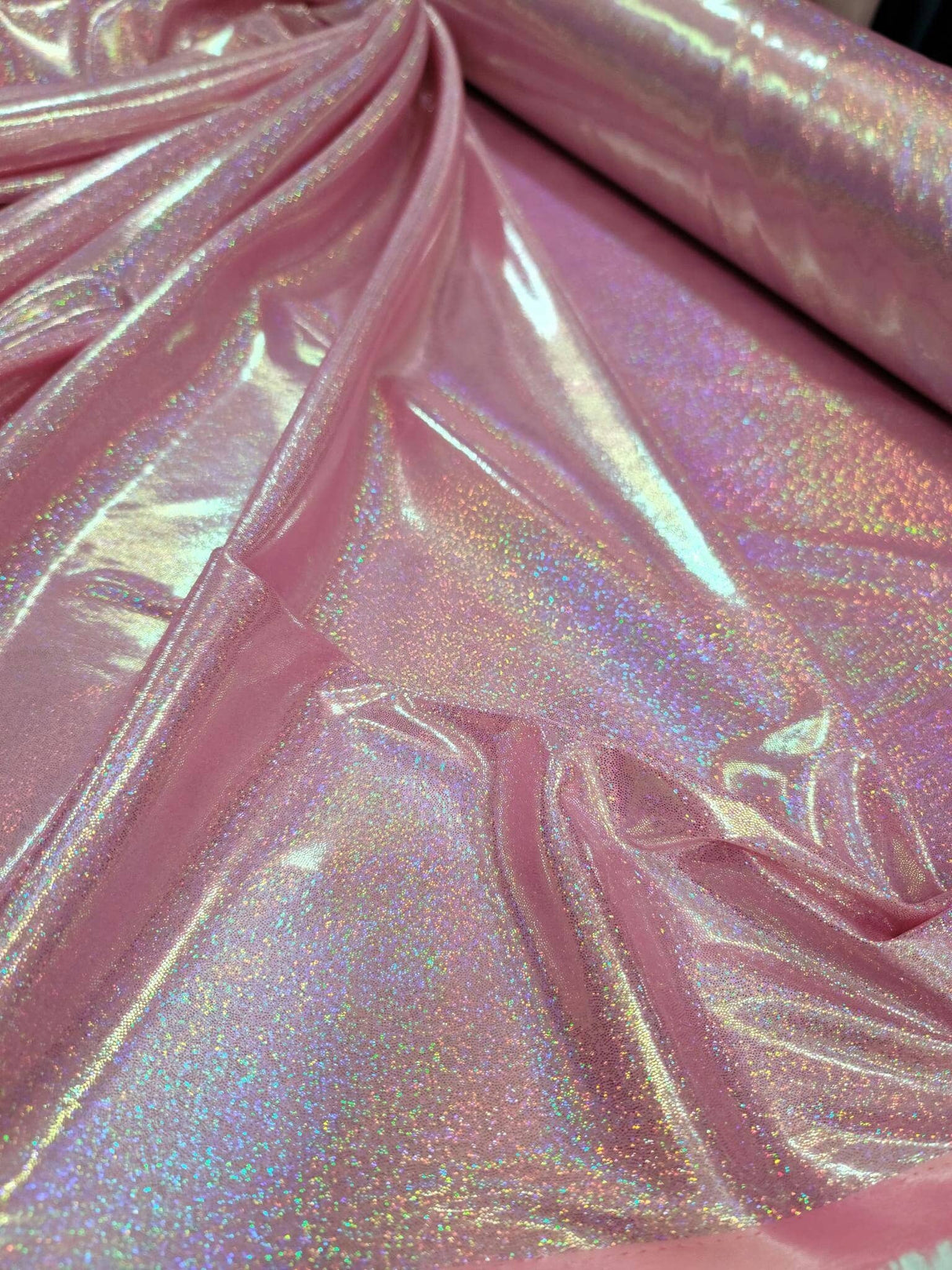 Pink Glitter Foil Lame Fabric