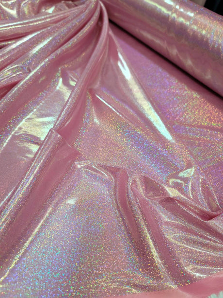 Pink Glitter Foil Lame Fabric