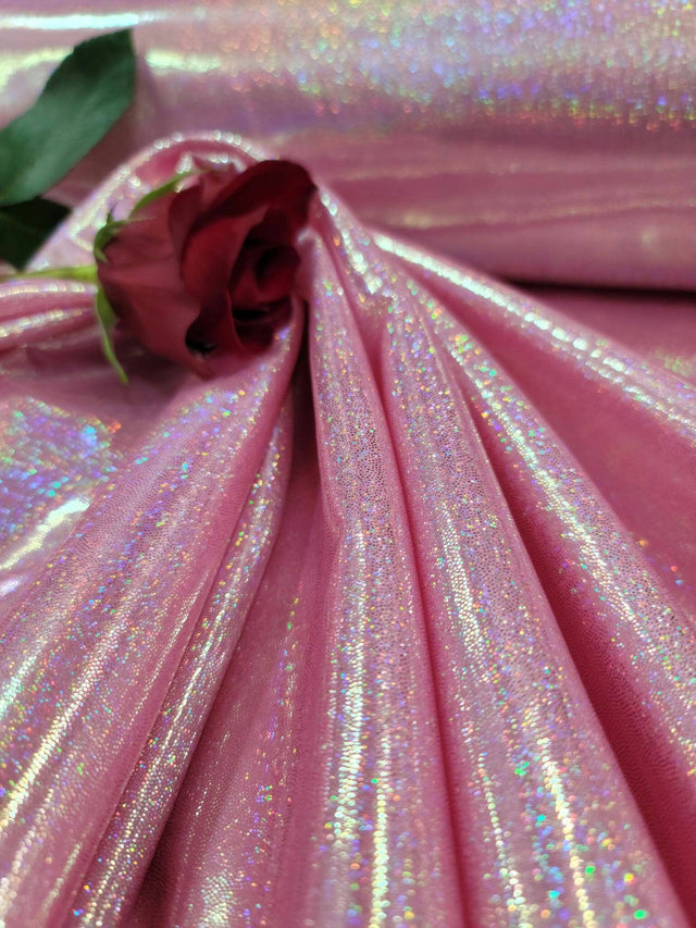 Pink Glitter Foil Lame Fabric
