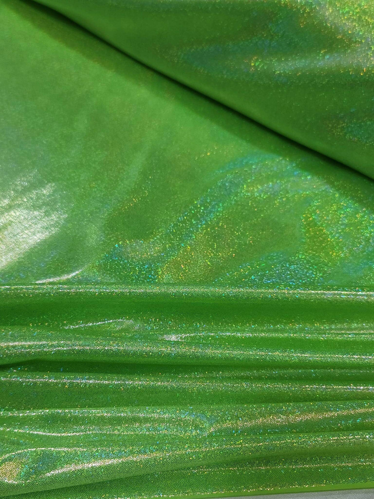 Iridescent Foil Fabric Neon Green