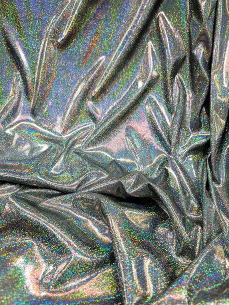 Glitter Sparkly Iridescent Fabric Black