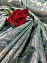 Glitter Sparkly Iridescent Fabric Black