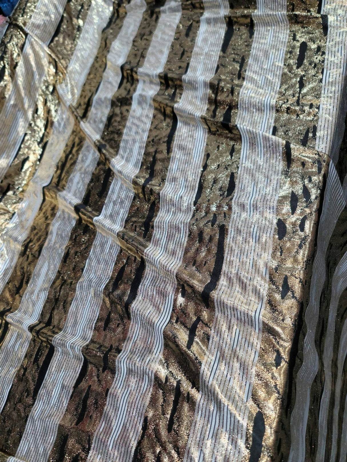 Gold Sparkly Metallic Stretch Spandex Fabric