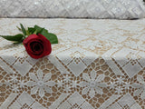 Embroidered Guipure Lace Clear Sequin White