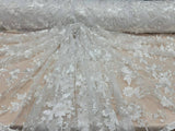Embroidered Floral Lace White