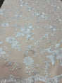 Embroidered Floral Lace White