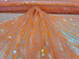 Sequin Lace Neon Iridescent Orange