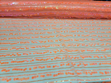 Sequin Lace Neon Iridescent Orange