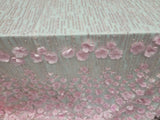 3D Floral Lace Pink Embroidered Mesh