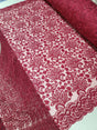 Embroidered Lace Burgundy Clear Sequin Fabric