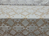 Embroidered Sequin Guipure Lace White