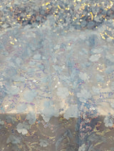 3D Floral Lace Sky Blue
