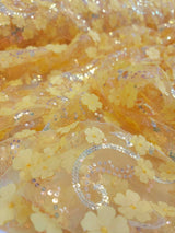 3D Floral Embroidery Lace Yellow
