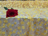 3D Floral Embroidery Lace Yellow