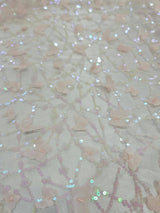 3D Butterfly Lace Mesh Fabric Light Pink