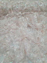 3D Butterfly Lace Mesh Fabric Light Pink