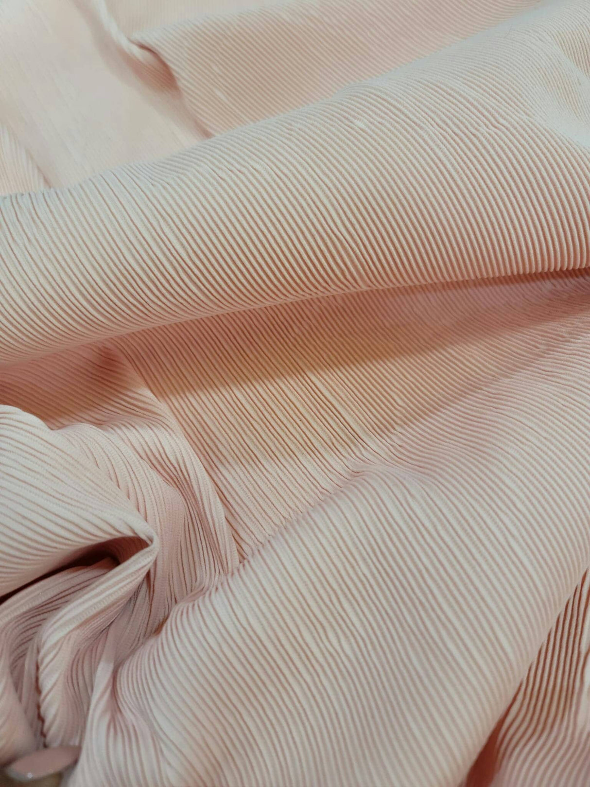 Blush Pleated Stretch Nylon Spandex Fabric