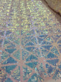 Pink Sequin Stretch Mesh Fabric