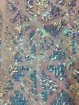 Pink Sequin Stretch Mesh Fabric