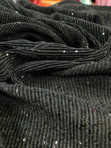 Sequin Spandex Black 4-Way Stretch Fabric