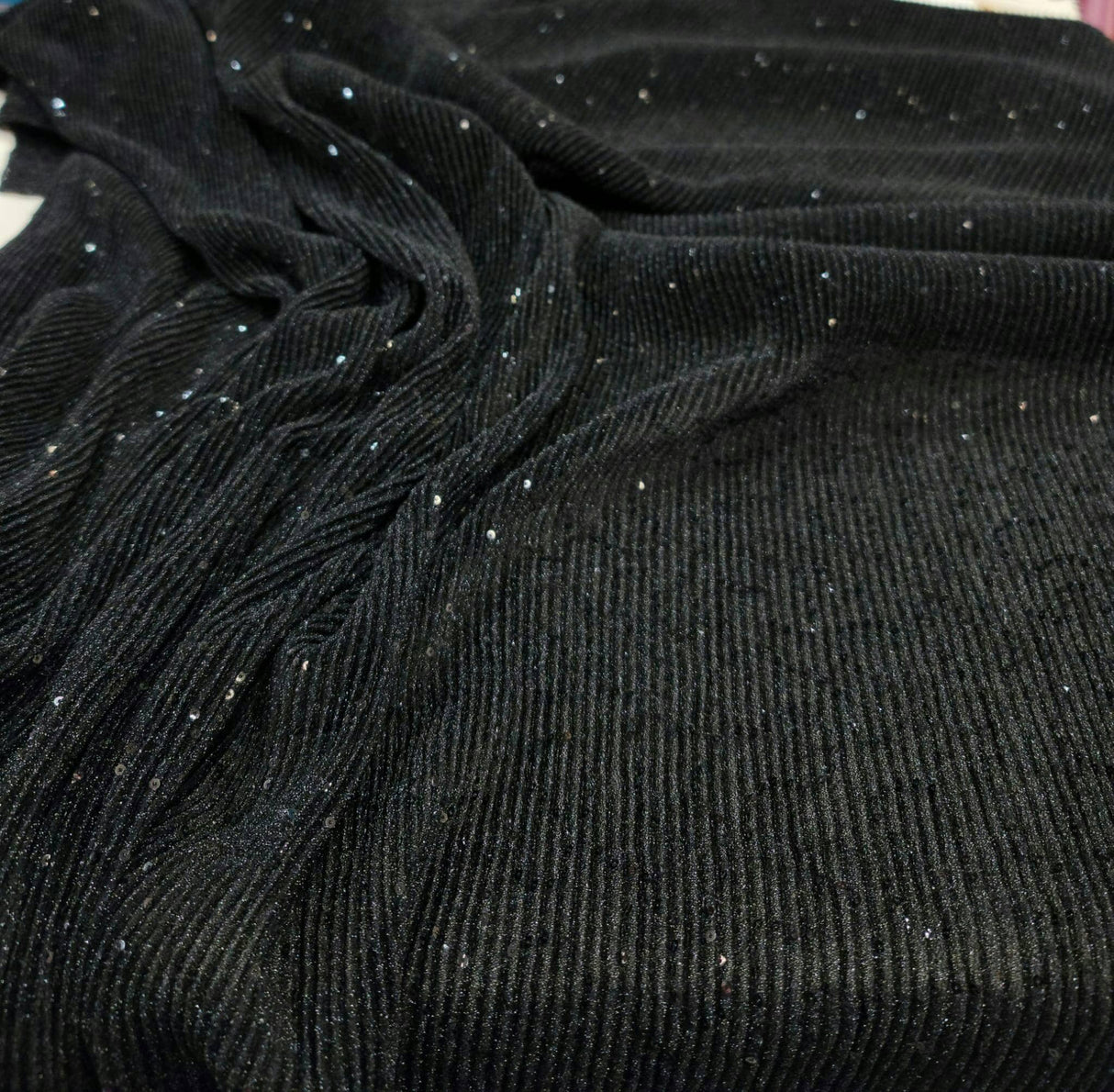 Sequin Spandex Black 4-Way Stretch Fabric