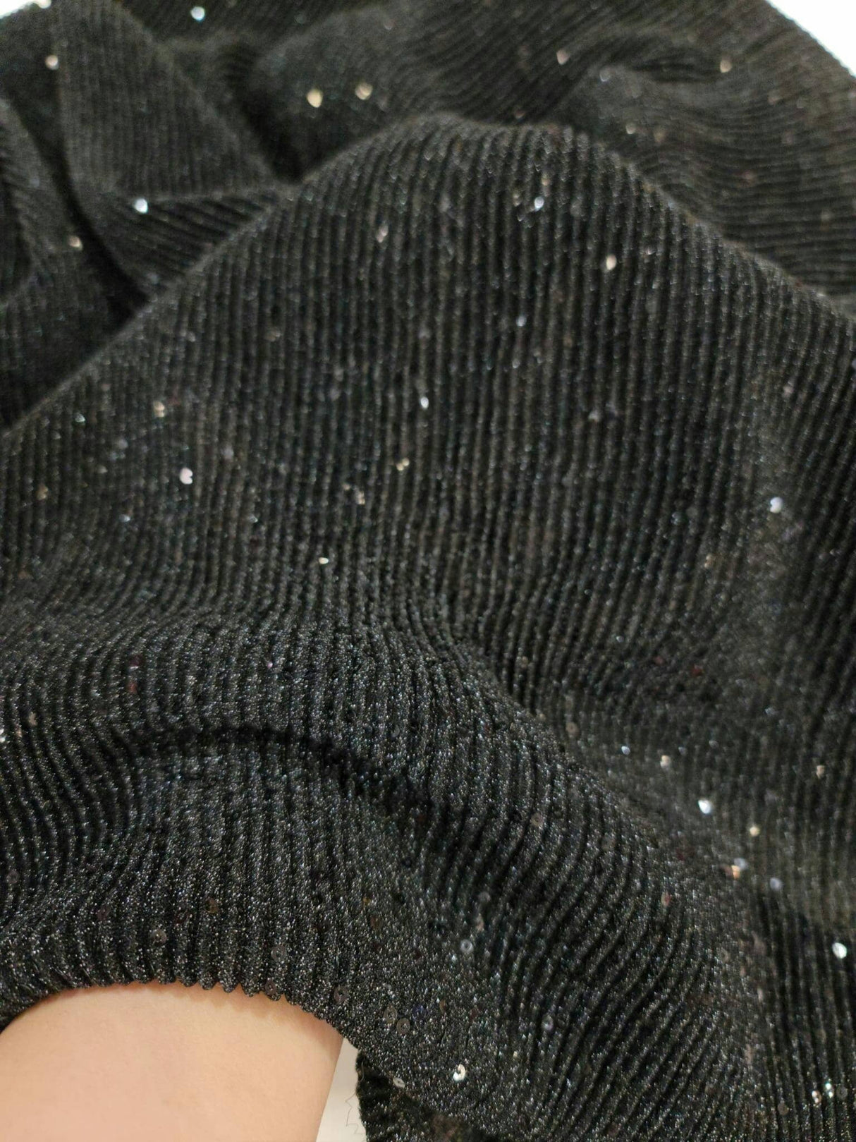 Sequin Spandex Black 4-Way Stretch Fabric