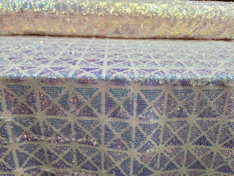 Pink Sequin Stretch Mesh Fabric