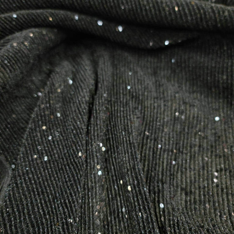 Sequin Spandex Black 4-Way Stretch Fabric