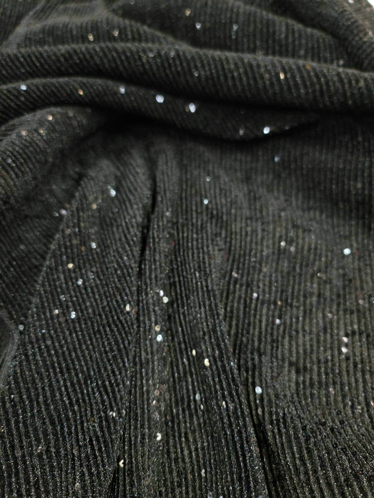 Sequin Spandex Black 4-Way Stretch Fabric
